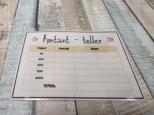 Lommebok inkl. kontant-teller